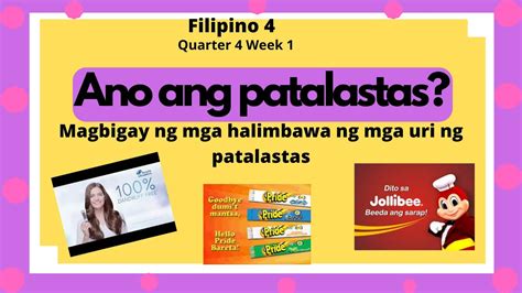 5 uri ng patalastas|PATALASTAS: Tagalog.